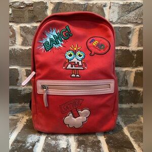 Fendi Monster Backpack with comic-style robot patches